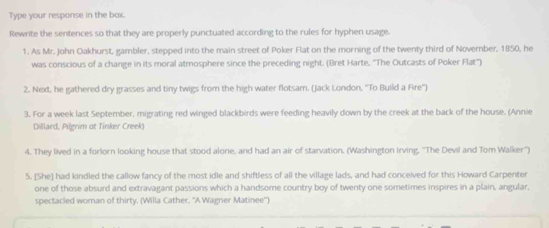 type your response in the box. rewrite the sentences so that they are p…