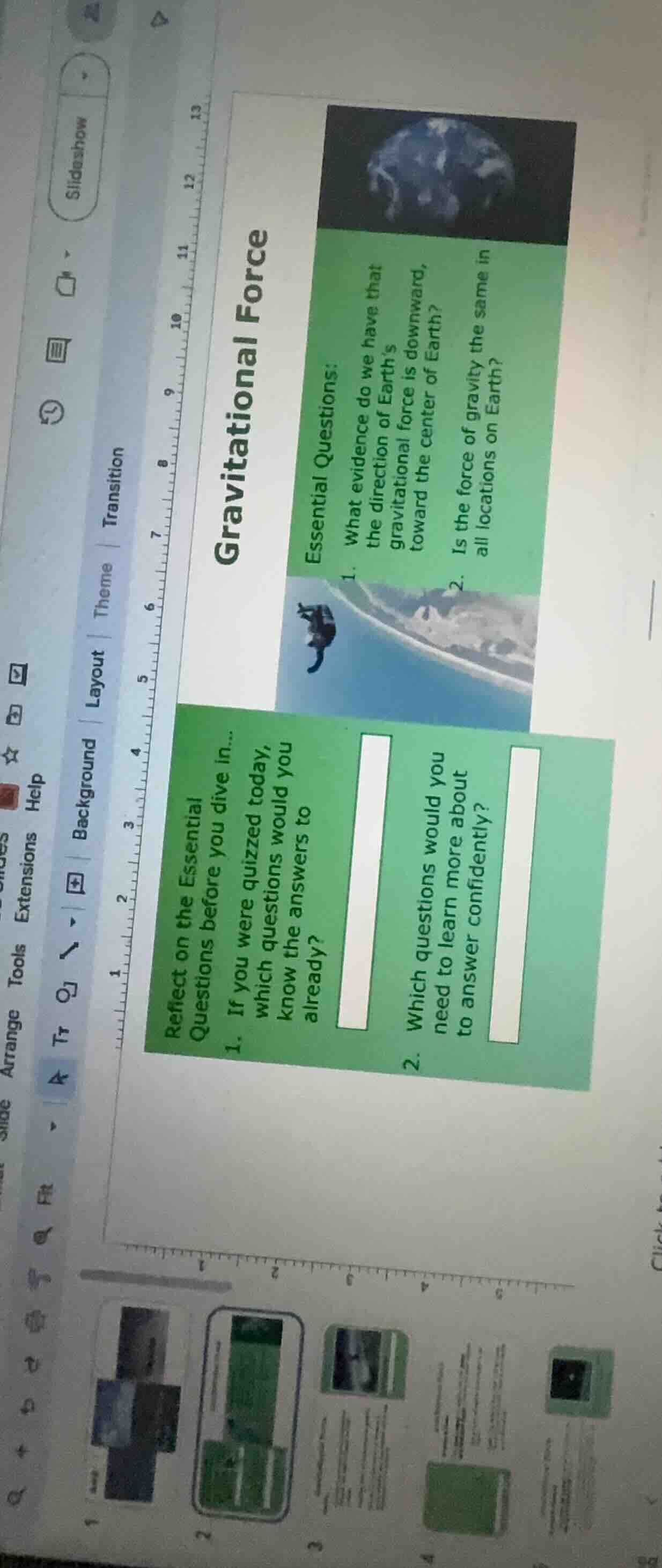 gravitational force essential questions: 1. what evidence do we have th…