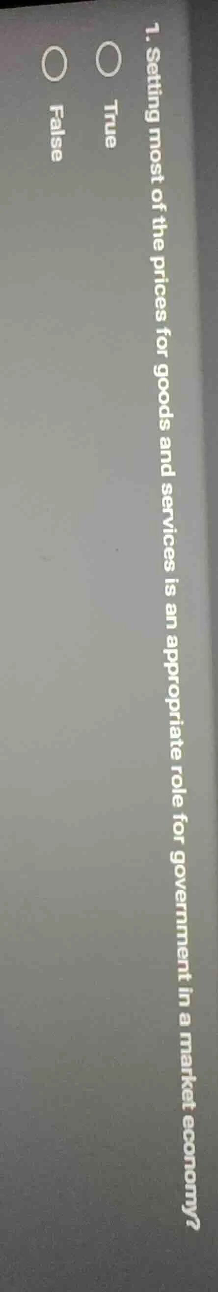 1. setting most of the prices for goods and services is an appropriate …