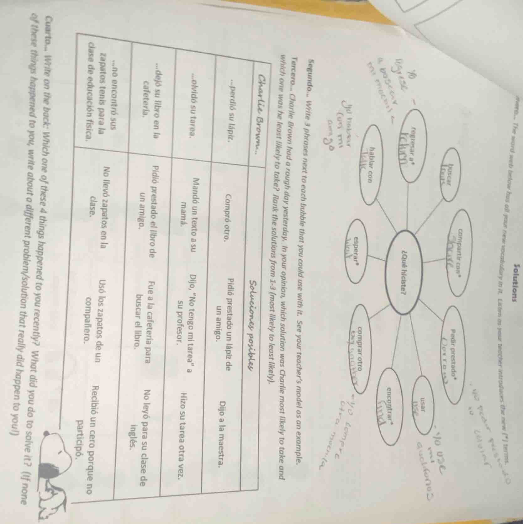 solutions ... the word web below has all your new vocabulary in it. lis…