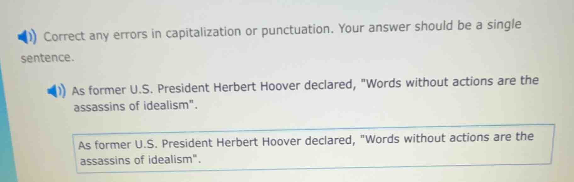 correct any errors in capitalization or punctuation. your answer should…