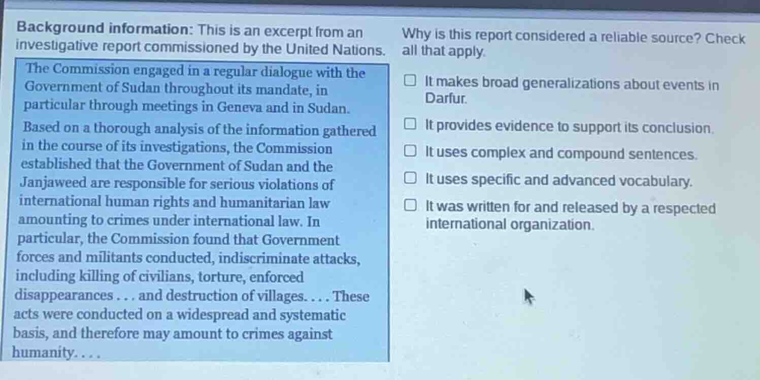 background information: this is an excerpt from an investigative report…