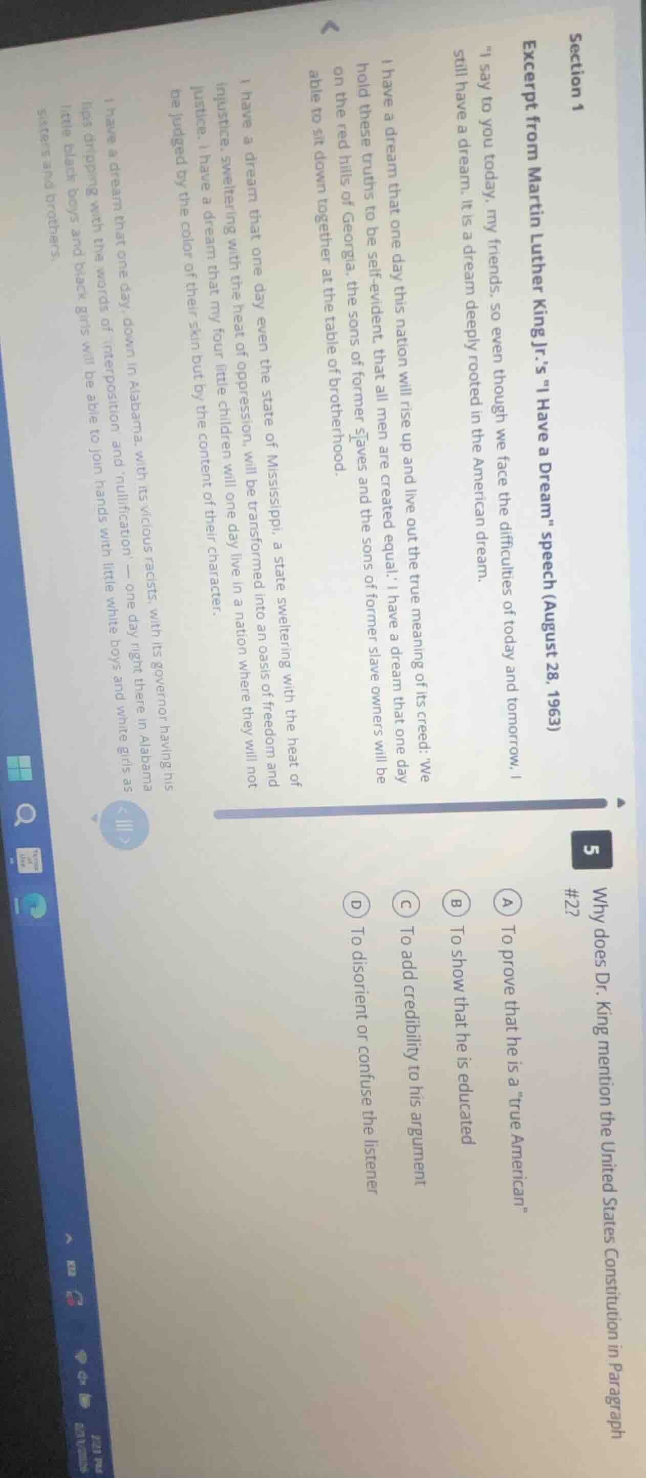 section 1excerpt from martin luther king jr.s \i have a dream\ speech (…