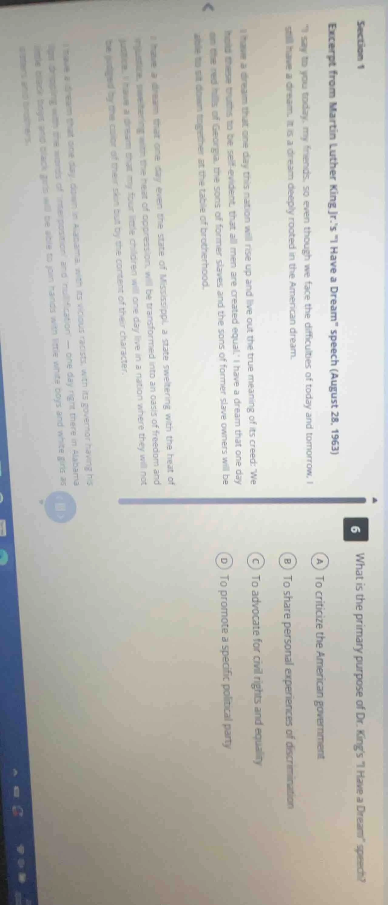 section 1excerpt from martin luther king jr.s \i have a dream\ speech (…