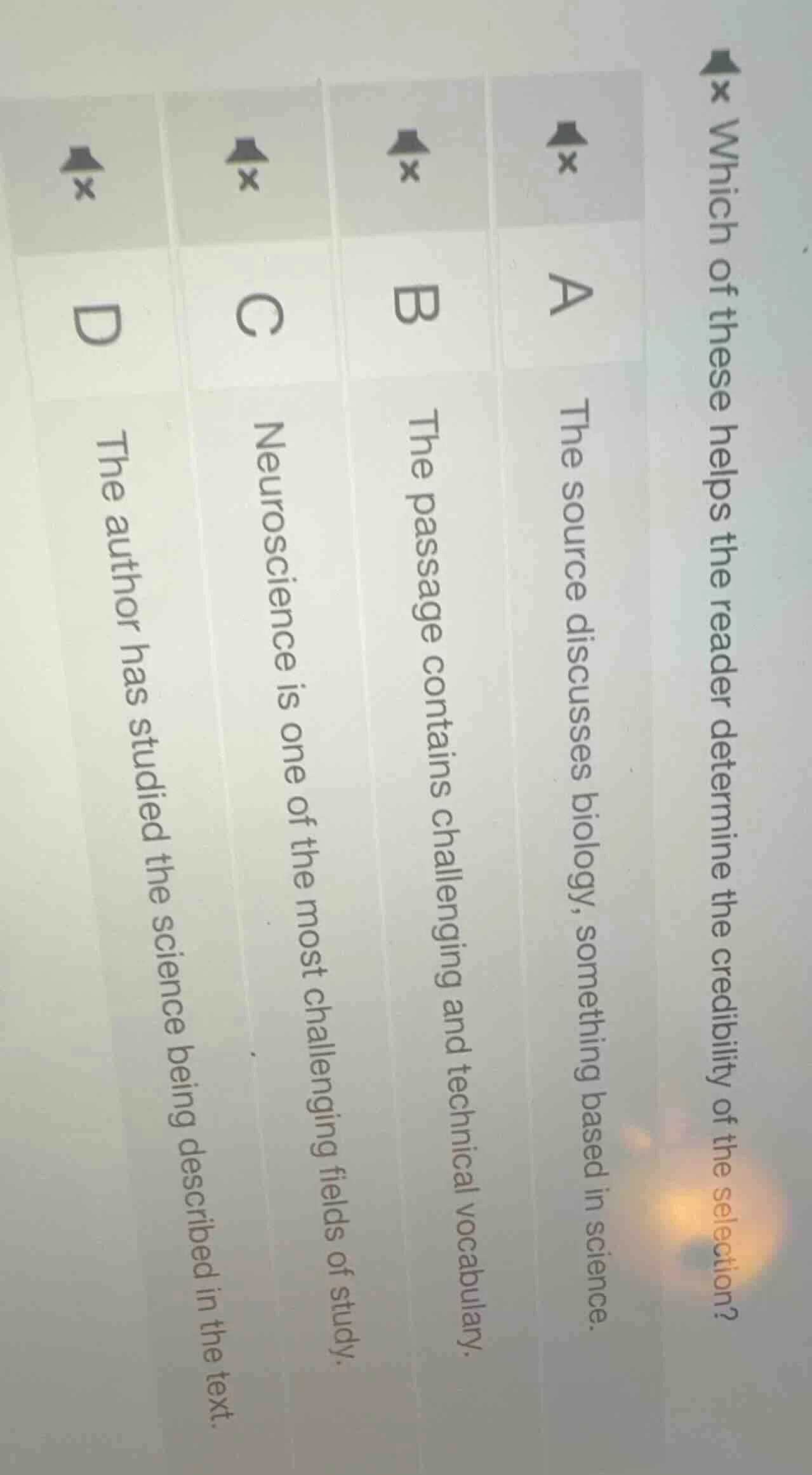 which of these helps the reader determine the credibility of the select…