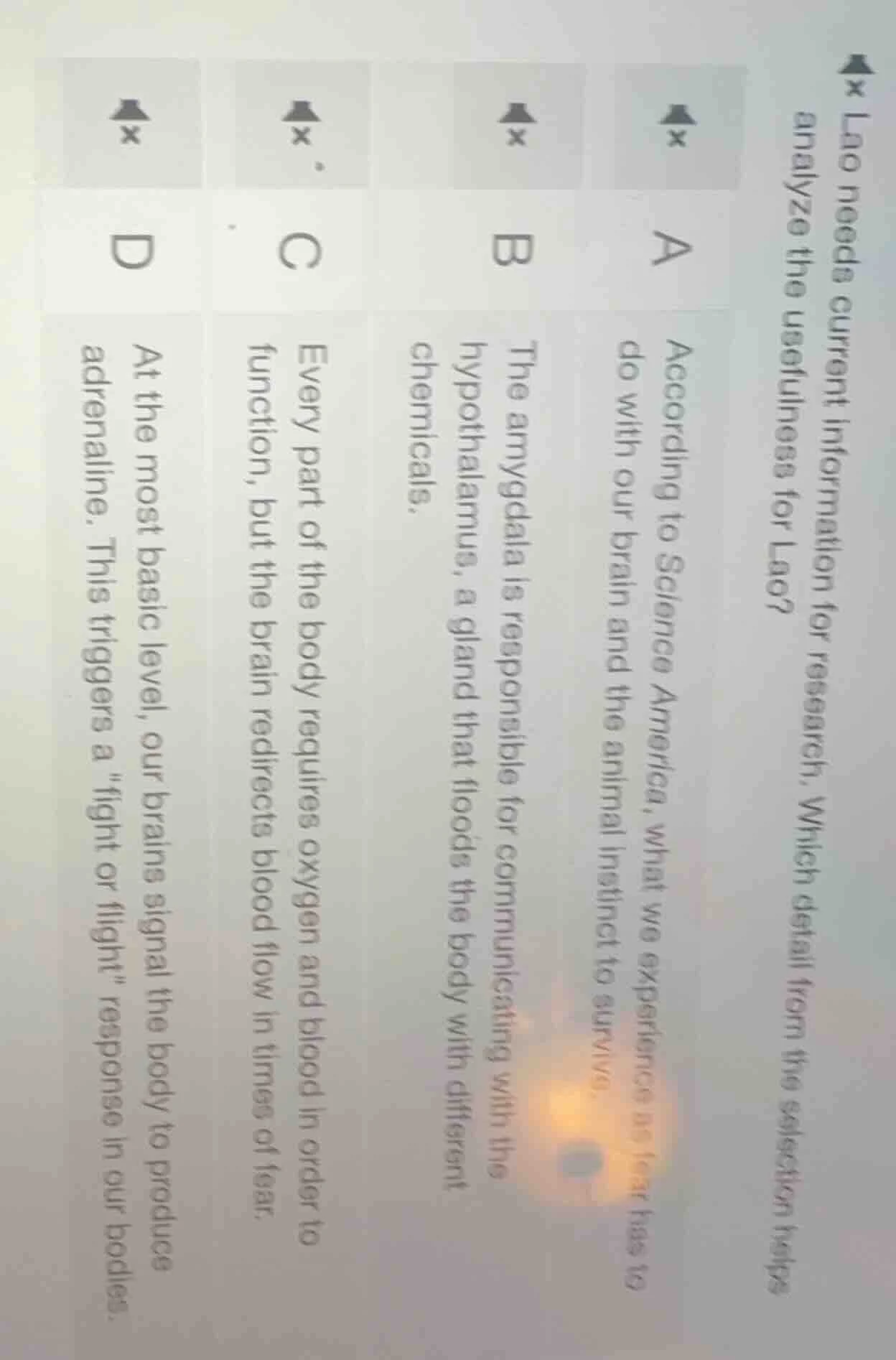 lao needs current information for research. which detail from the selec…