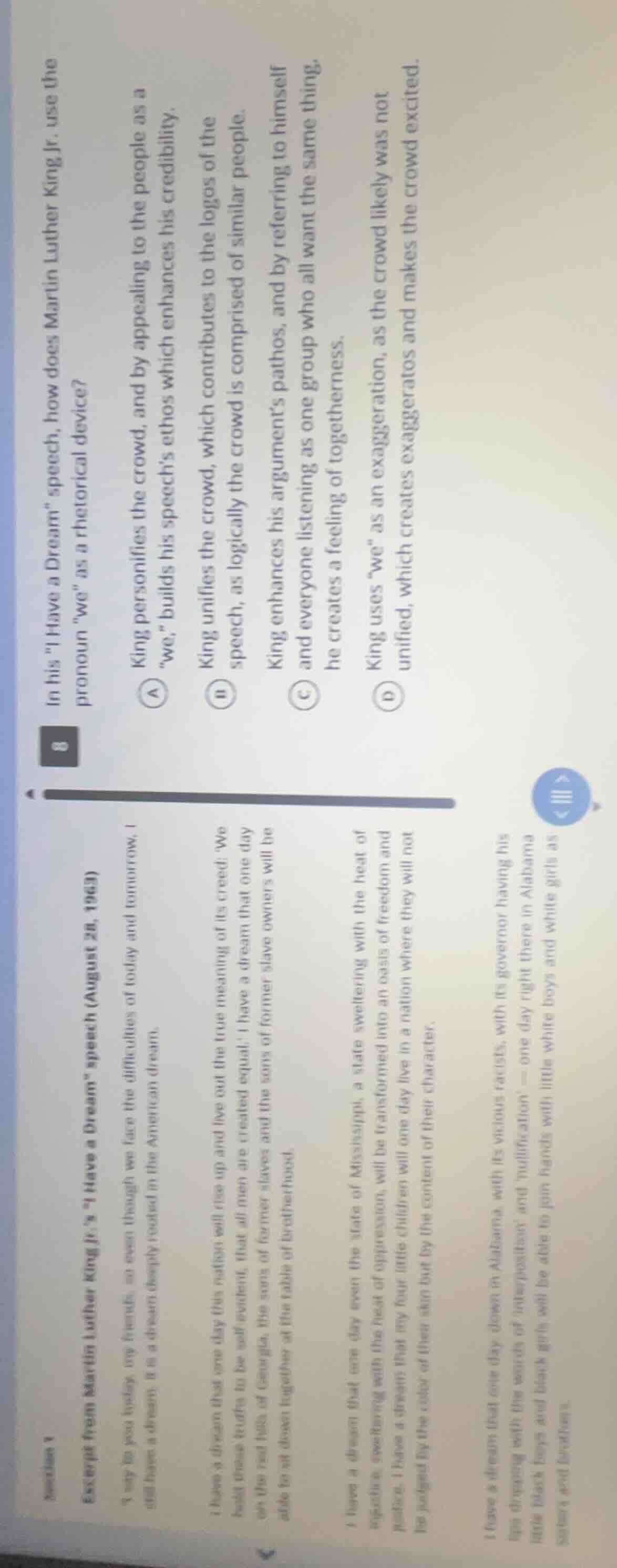 section 1excerpt from martin luther king jr.s \i have a dream\ speech (…