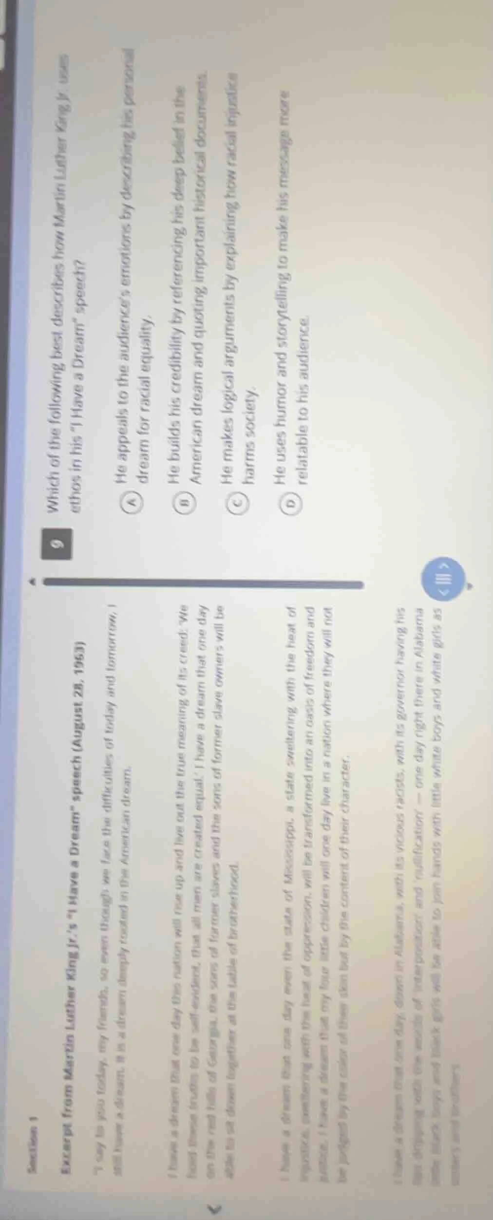 section 1excerpt from martin luther king jr.s \i have a dream\ speech (…