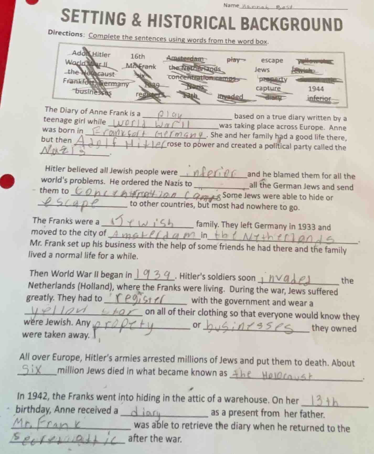 namesetting & historical backgrounddirections: complete the sentences u…