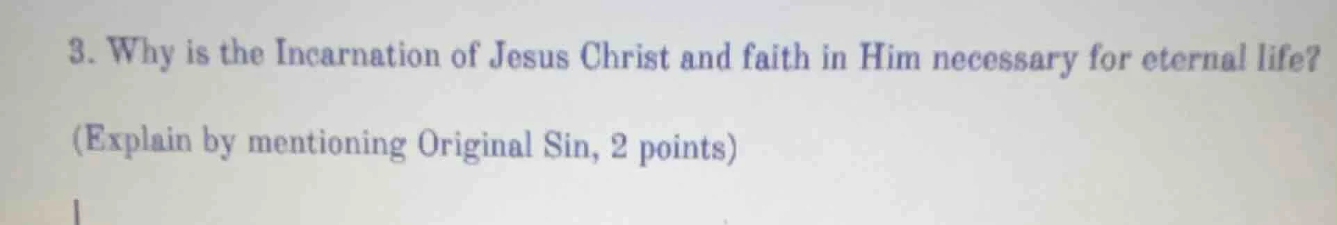 3. why is the incarnation of jesus christ and faith in him necessary fo…