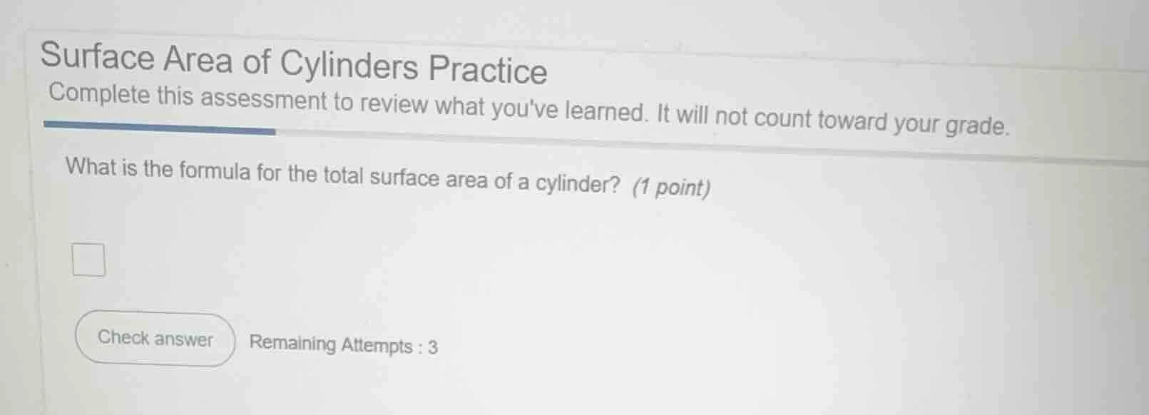 surface area of cylinders practice complete this assessment to review w…