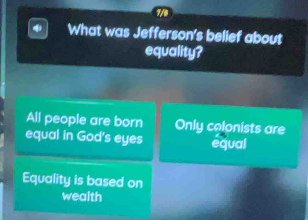 what was jeffersons belief about equality? all people are born equal in…
