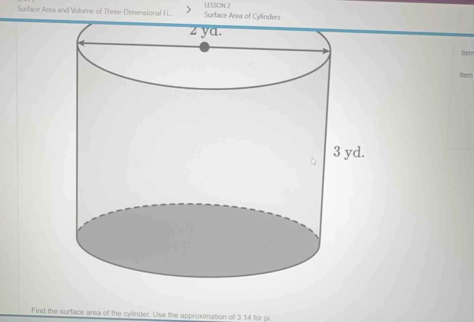 surface area and volume of three-dimensional fi... > lesson 2 surface a…