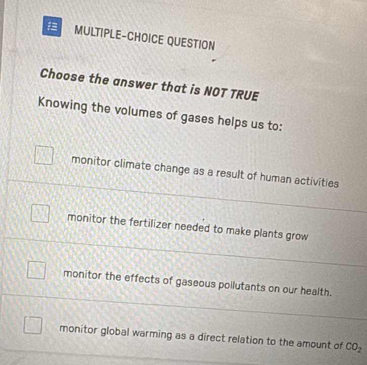 multiple-choice question choose the answer that is not true knowing the…