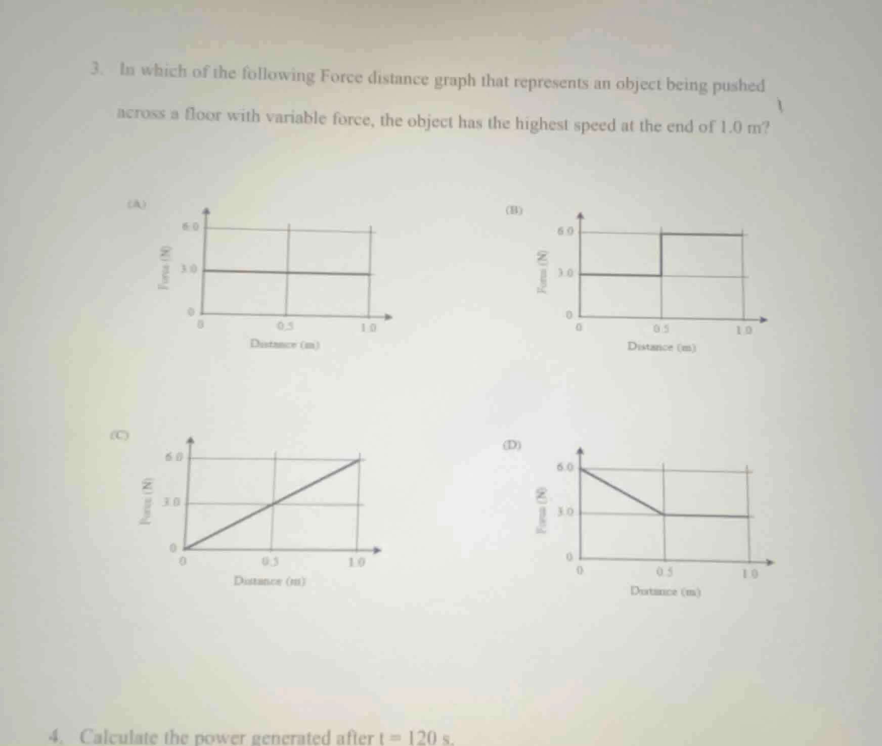 3. in which of the following force distance graph that represents an ob…