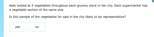 kate looked at 5 vegetables throughout each grocery store in her city. …