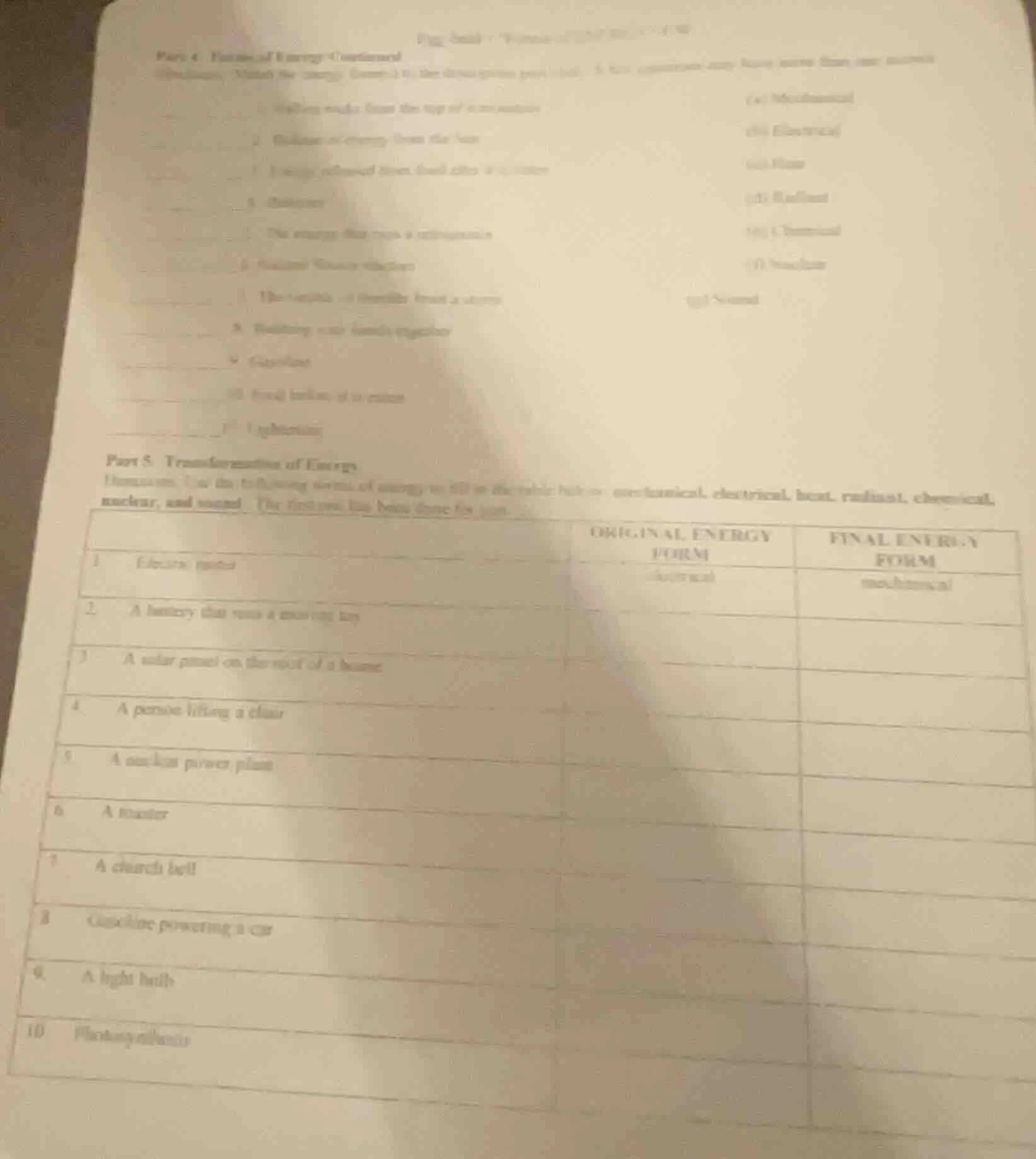 part 4. forms of energy continued directions: match the energy describe…