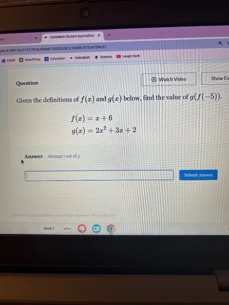 question given the definitions of $f(x)$ and $g(x)$ below, find the val…