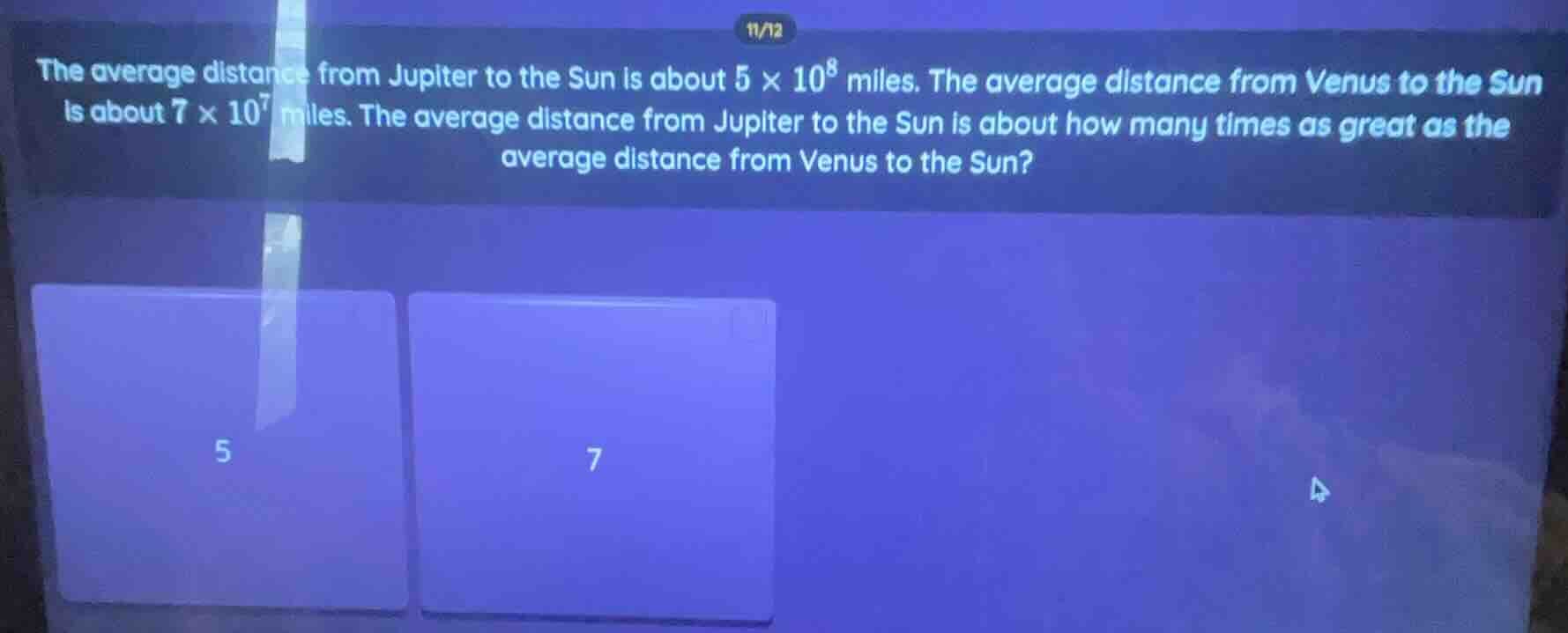 11/12 the average distance from jupiter to the sun is about $5 \\times …