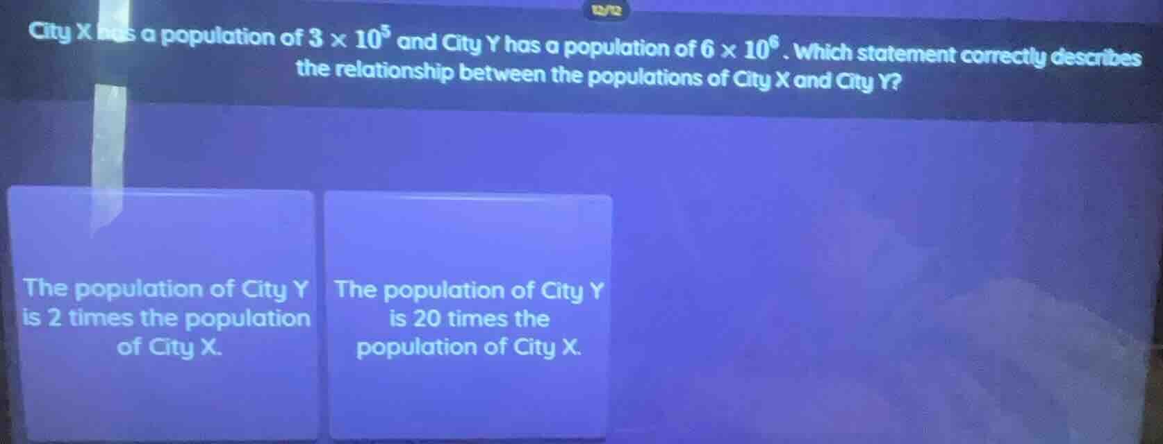 city x has a population of $3 \\times 10^5$ and city y has a population…