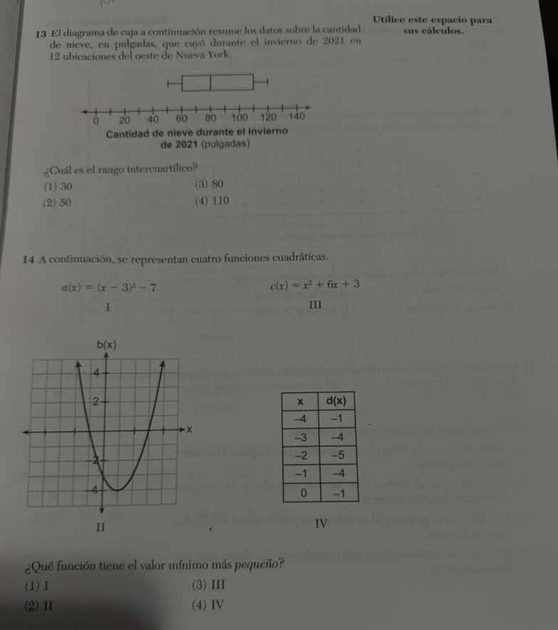 utilice este espacio para sus cálculos. i3 el diagrama de caja a contin…