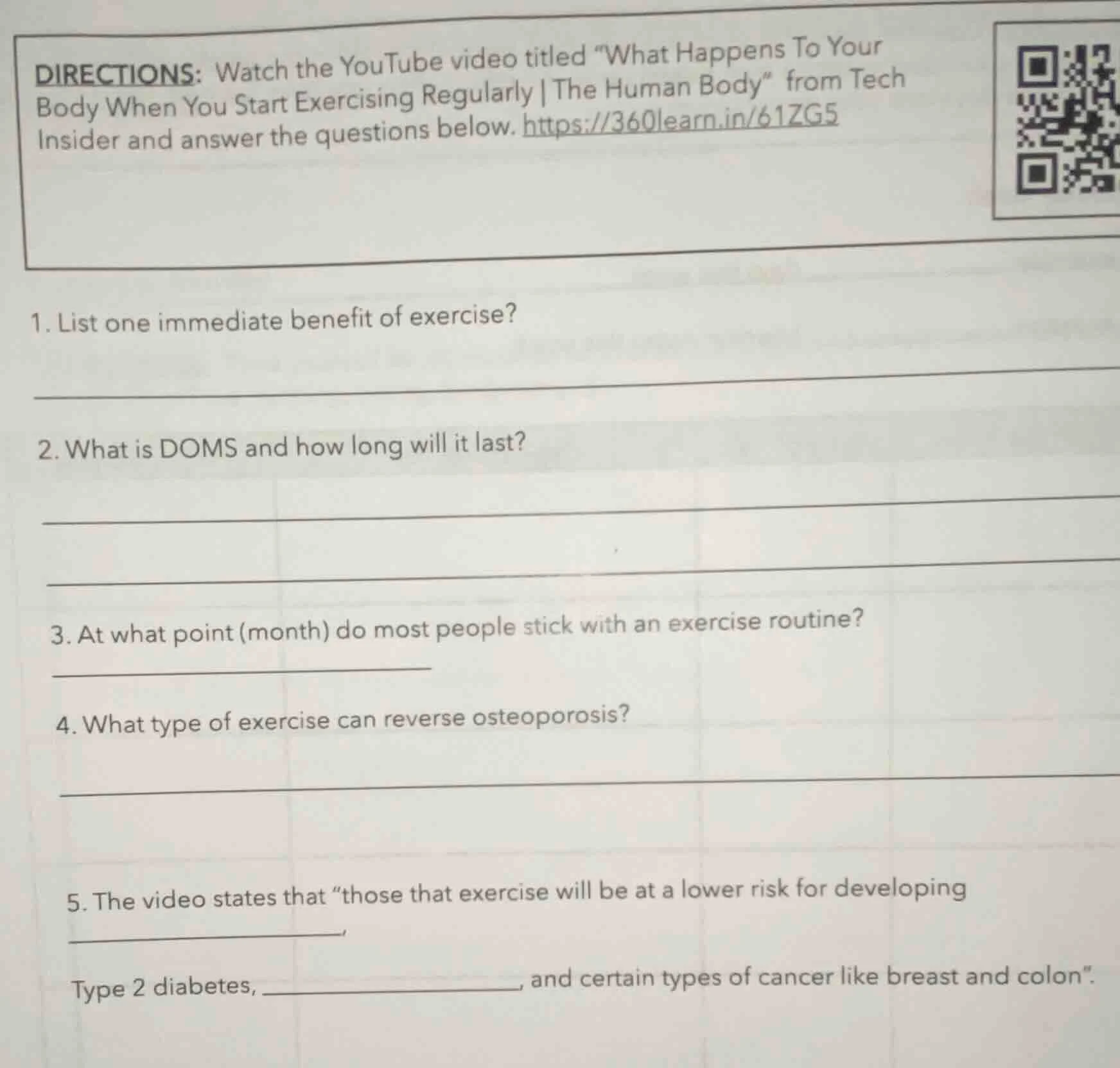 directions: watch the youtube video titled \what happens to your body w…