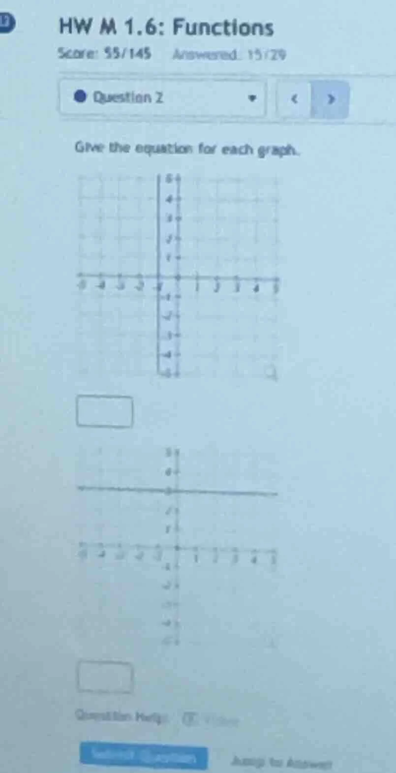 hw m 1.6: functions score: 55/145 answered: 15/29 question 2 give the e…