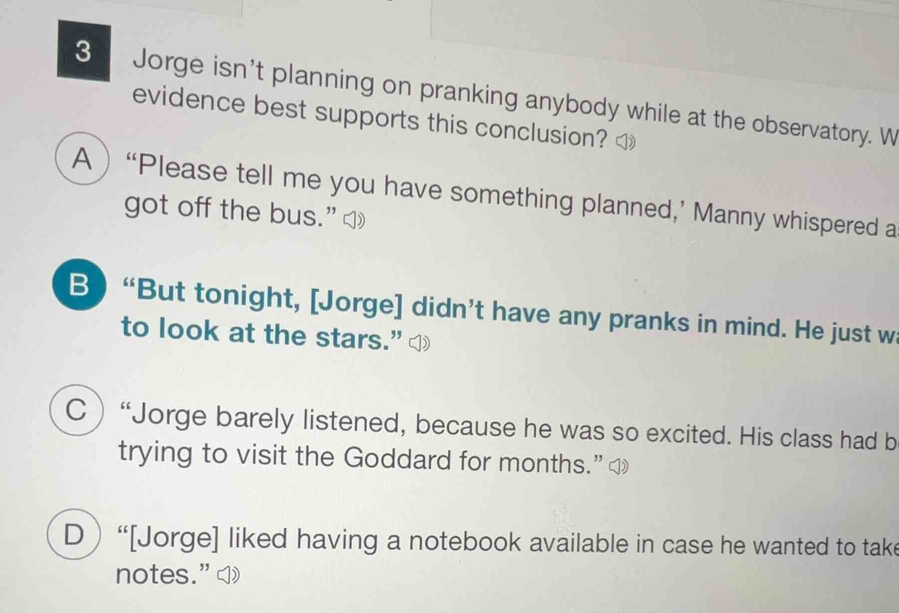 3 jorge isnt planning on pranking anybody while at the observatory. wha…