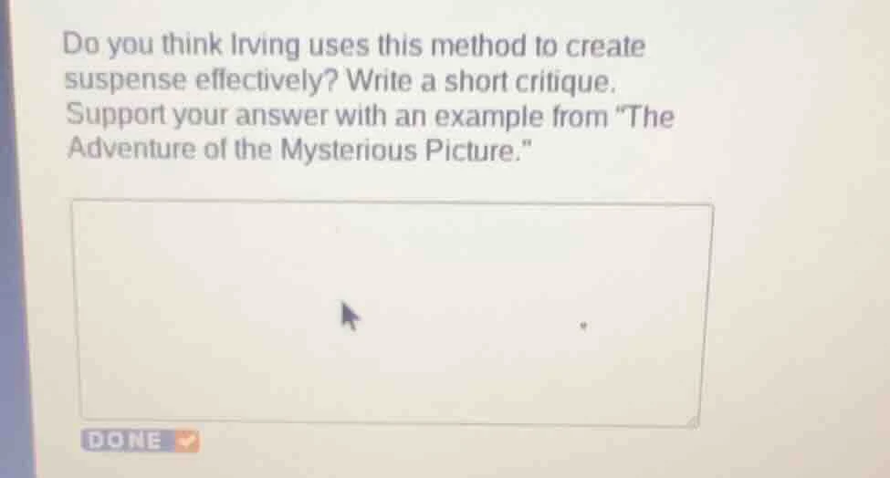 do you think irving uses this method to create suspense effectively? wr…