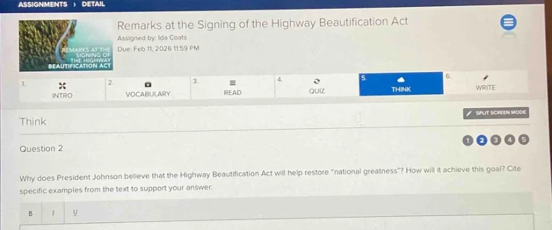 assignments > detail remarks at the signing of the highway beautificati…