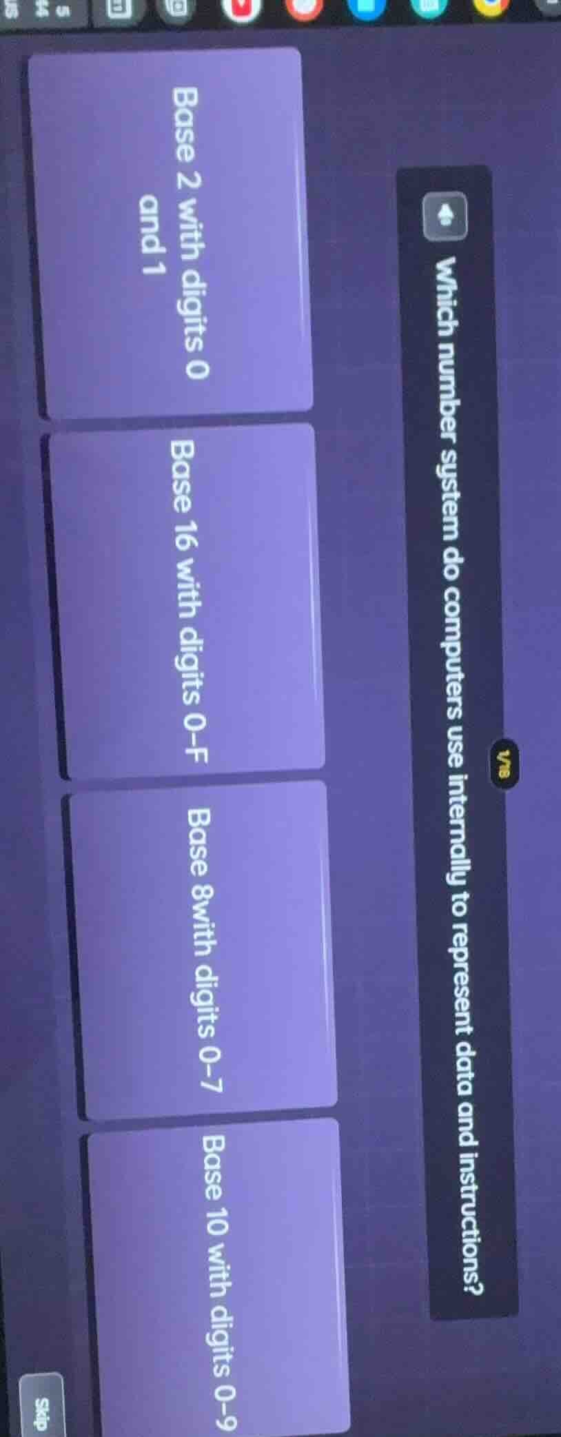 1/8 which number system do computers use internally to represent data a…