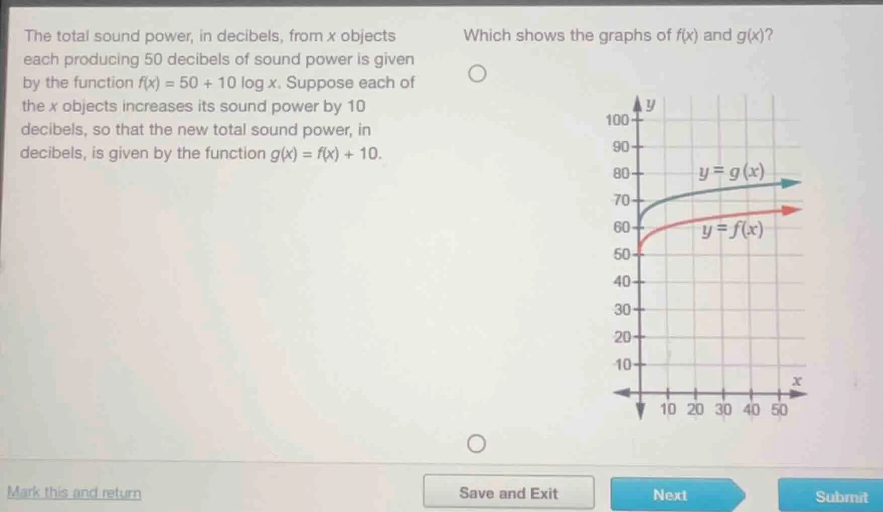 the total sound power, in decibels, from x objects each producing 50 de…