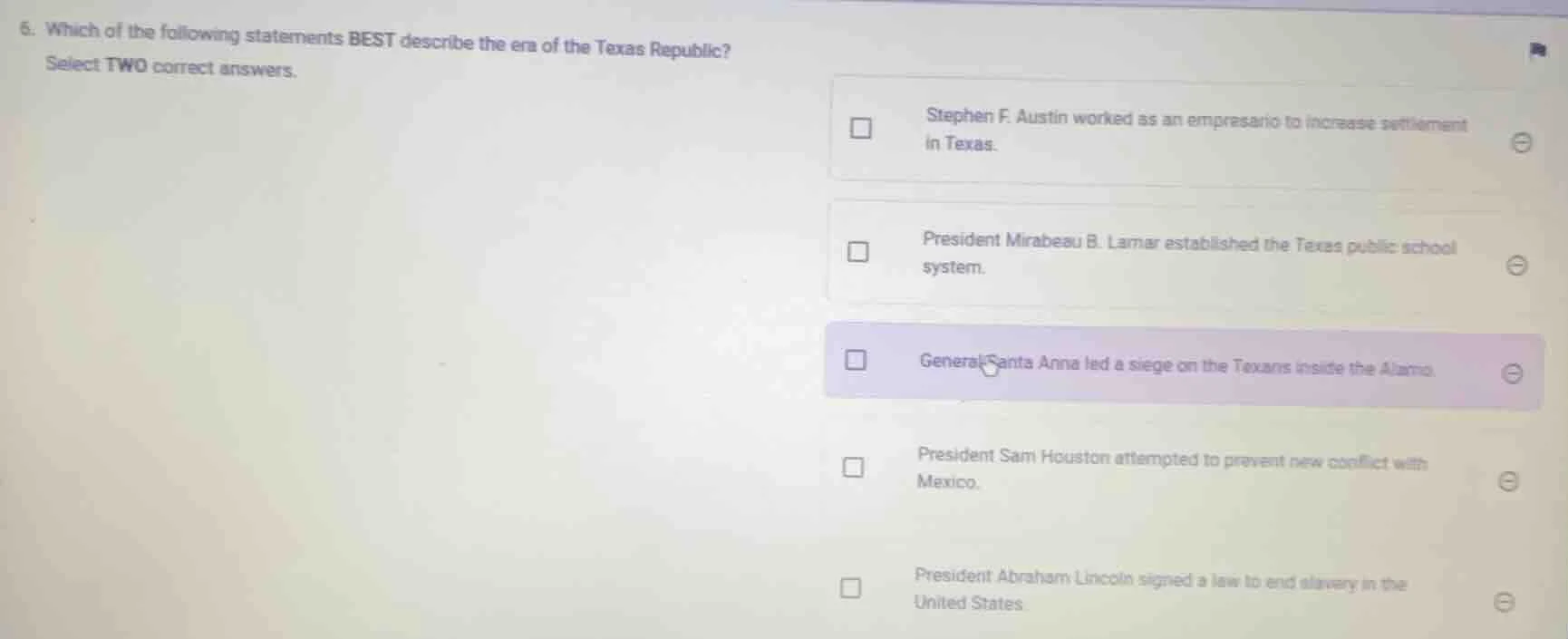 6. which of the following statements best describe the era of the texas…