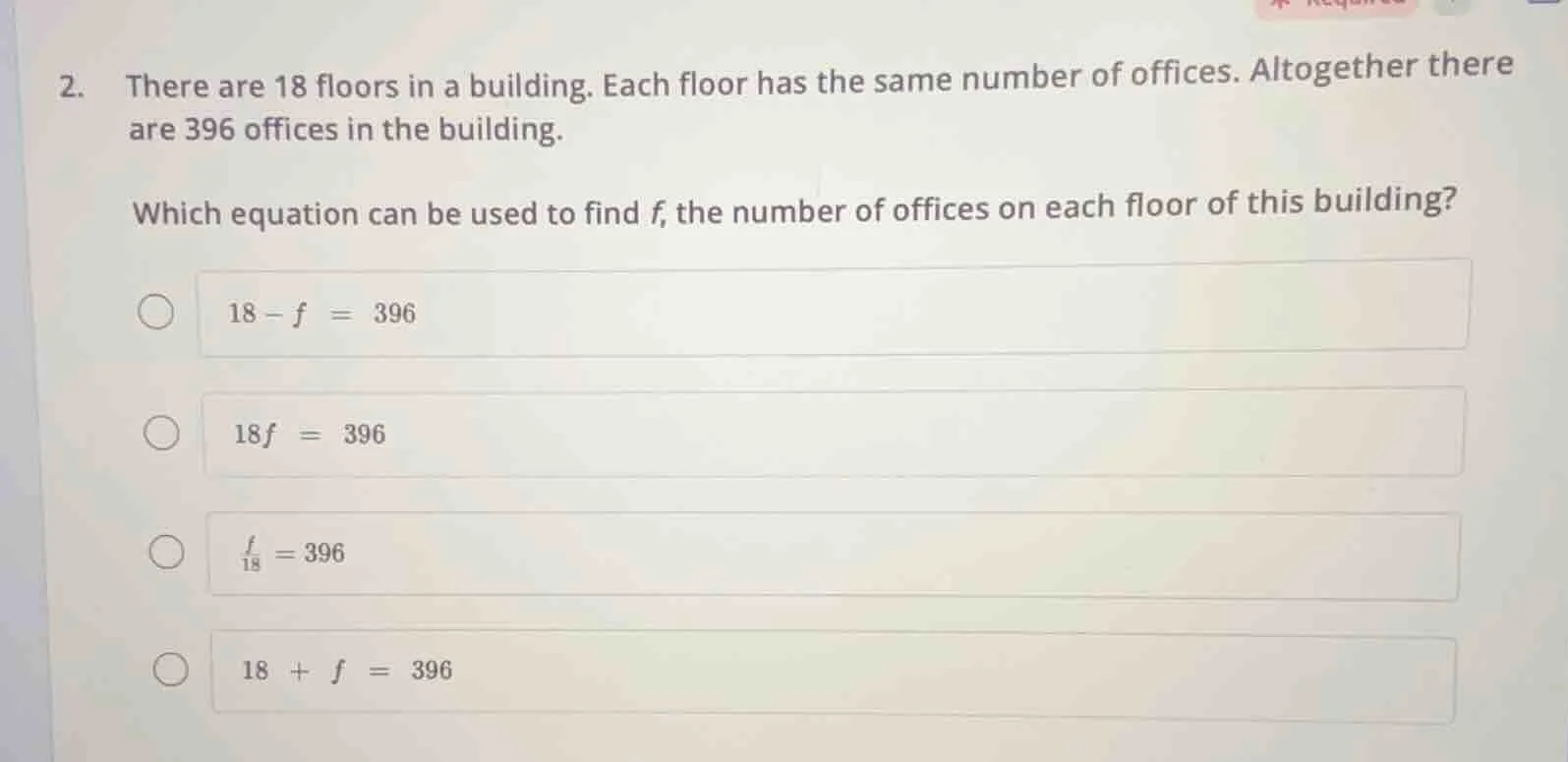 2. there are 18 floors in a building. each floor has the same number of…