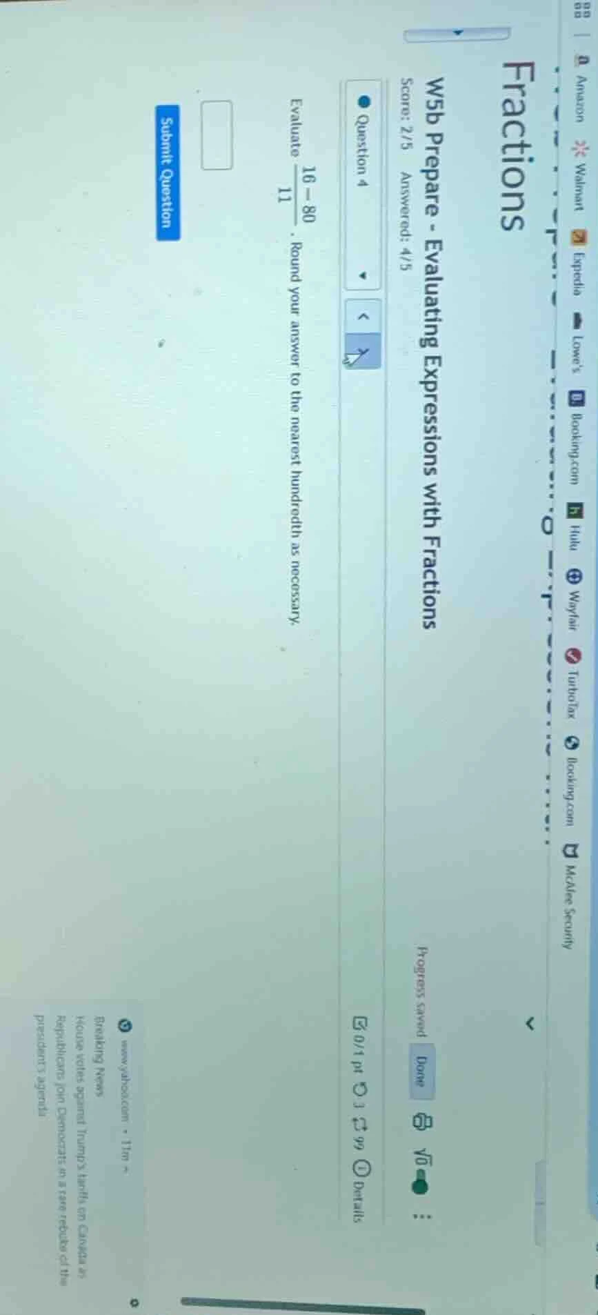 fractions w5b prepare - evaluating expressions with fractions score: 2/…