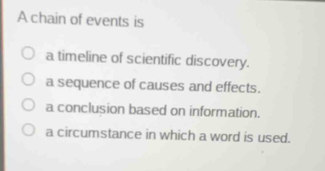 a chain of events is a timeline of scientific discovery. a sequence of …