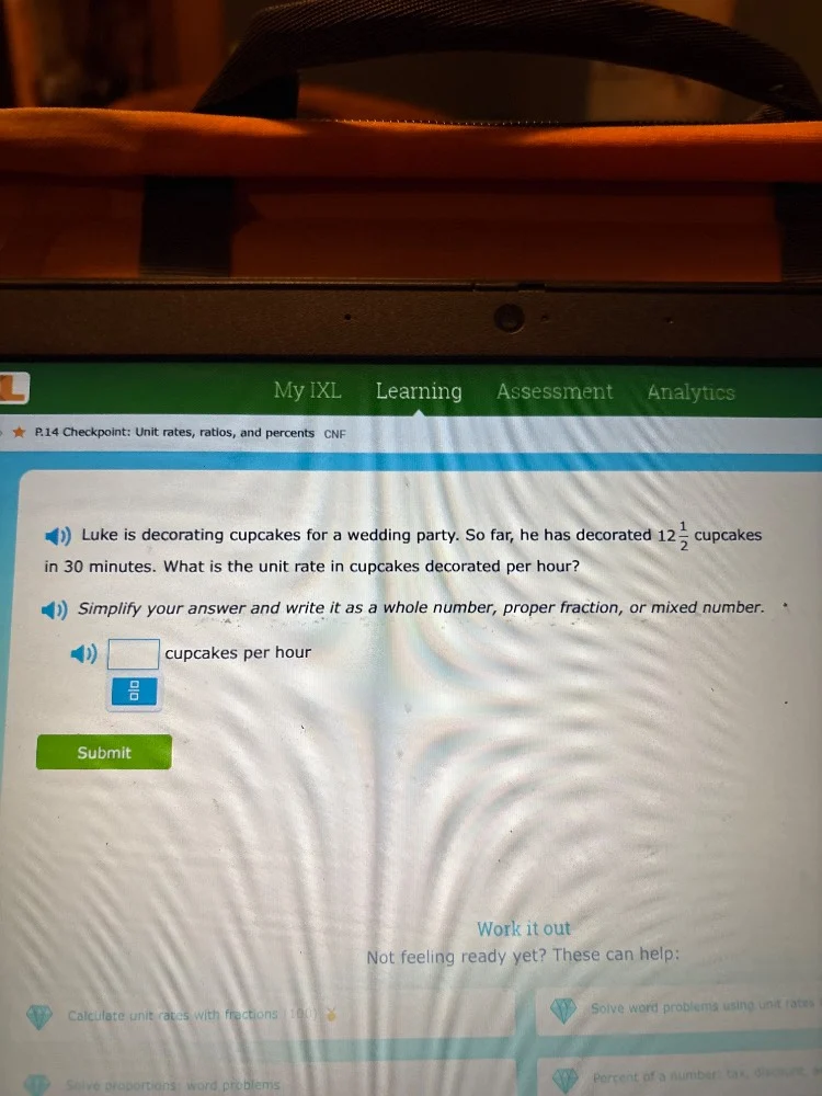 my ixl learning assessment analytics ★ p.14 checkpoint: unit rates, rat…