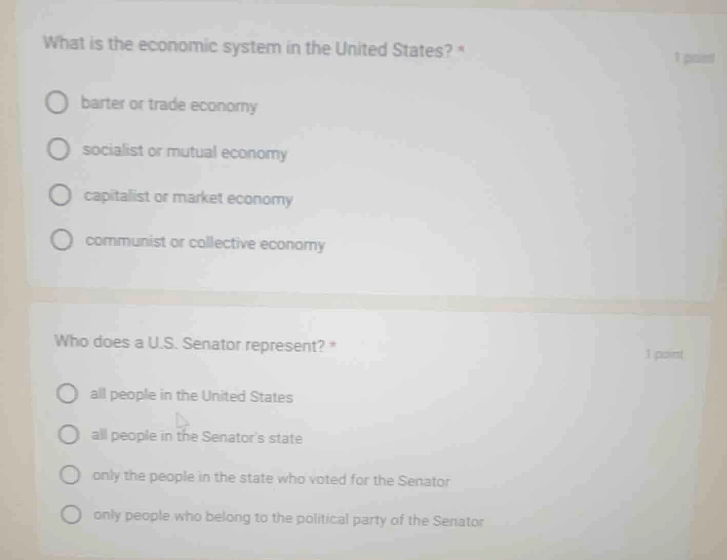 what is the economic system in the united states? *1 pointbarter or tra…