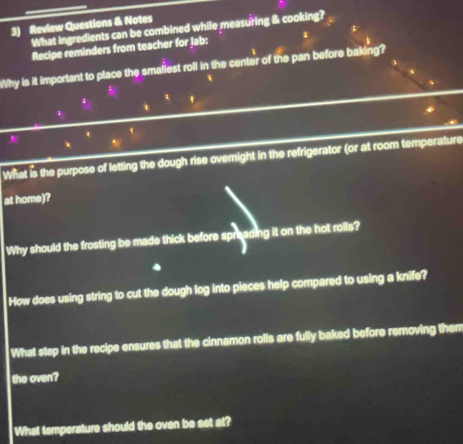 3) review questions & notes what ingredients can be combined while meas…