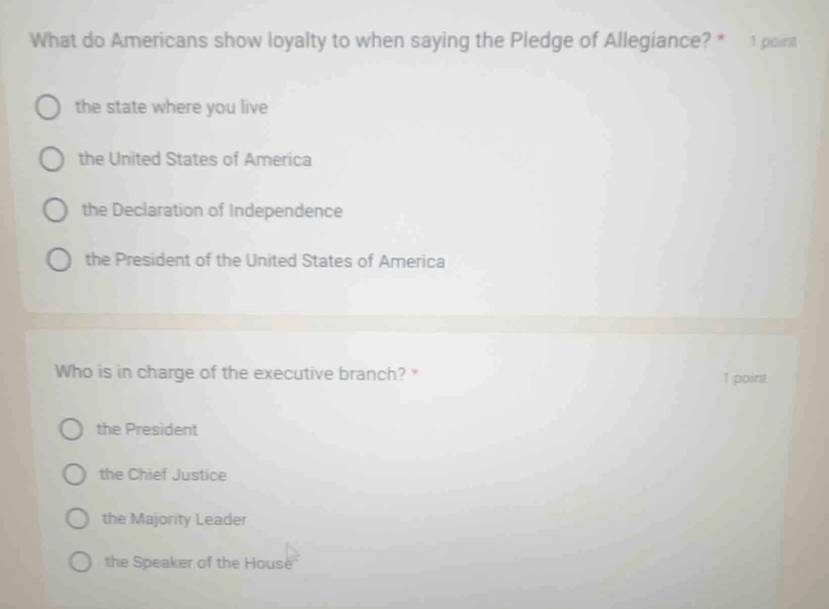 what do americans show loyalty to when saying the pledge of allegiance?…