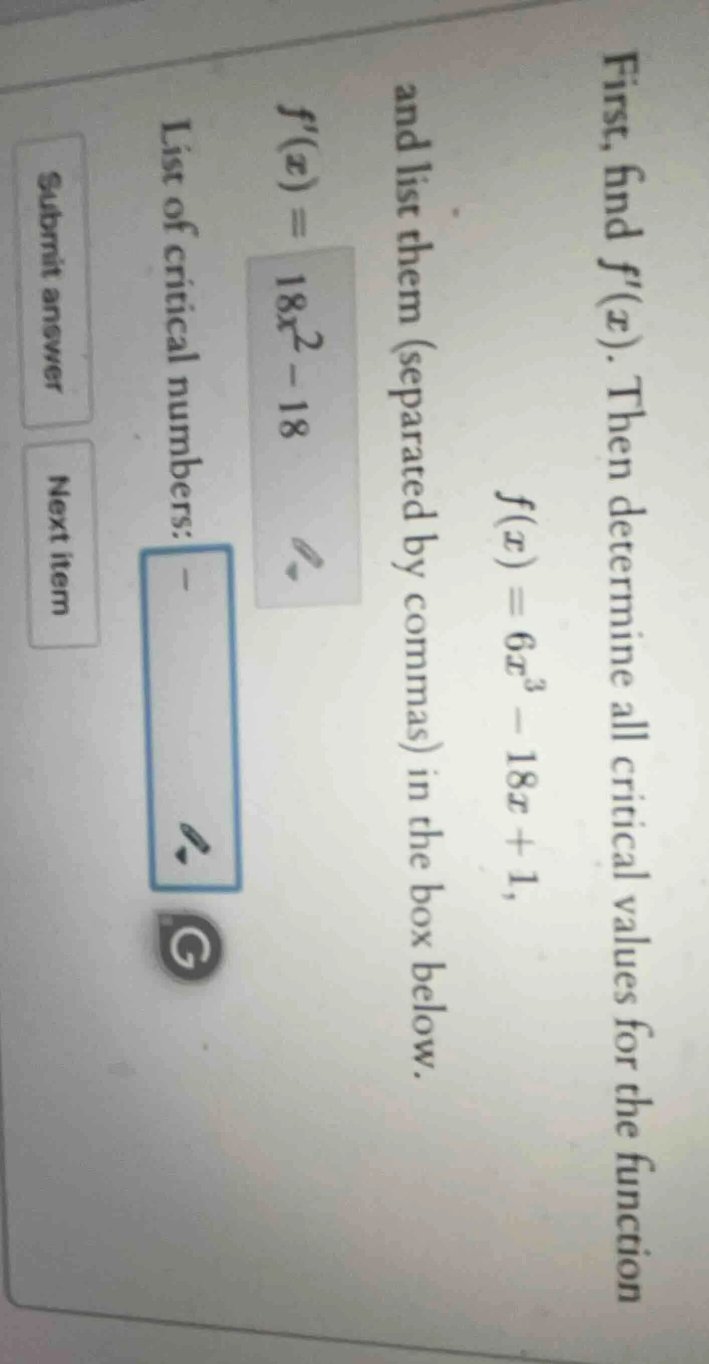first, find $f(x)$. then determine all critical values for the function…