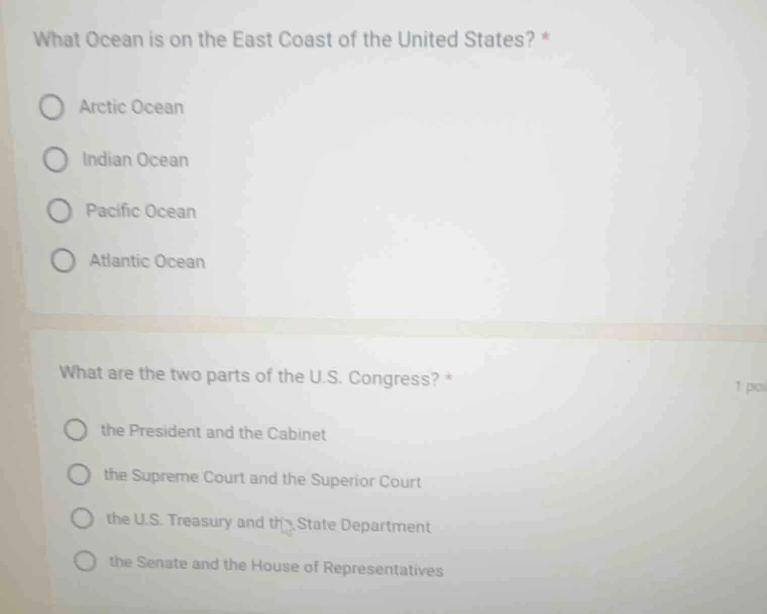 what ocean is on the east coast of the united states? *arctic oceanindi…