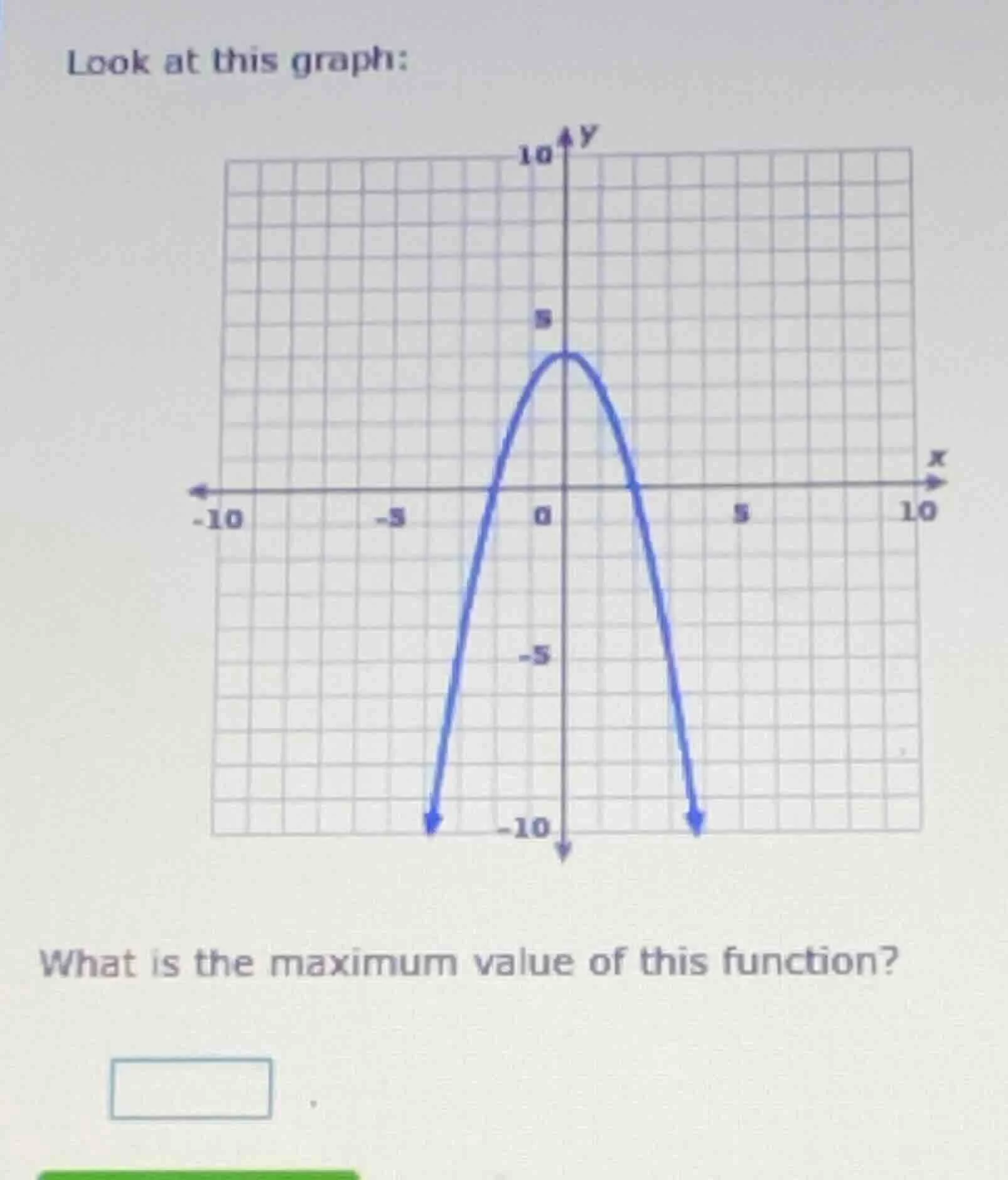 look at this graph: what is the maximum value of this function?