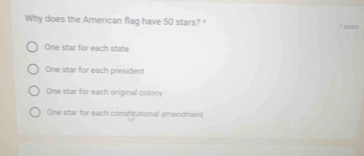 why does the american flag have 50 stars? *one star for each stateone s…