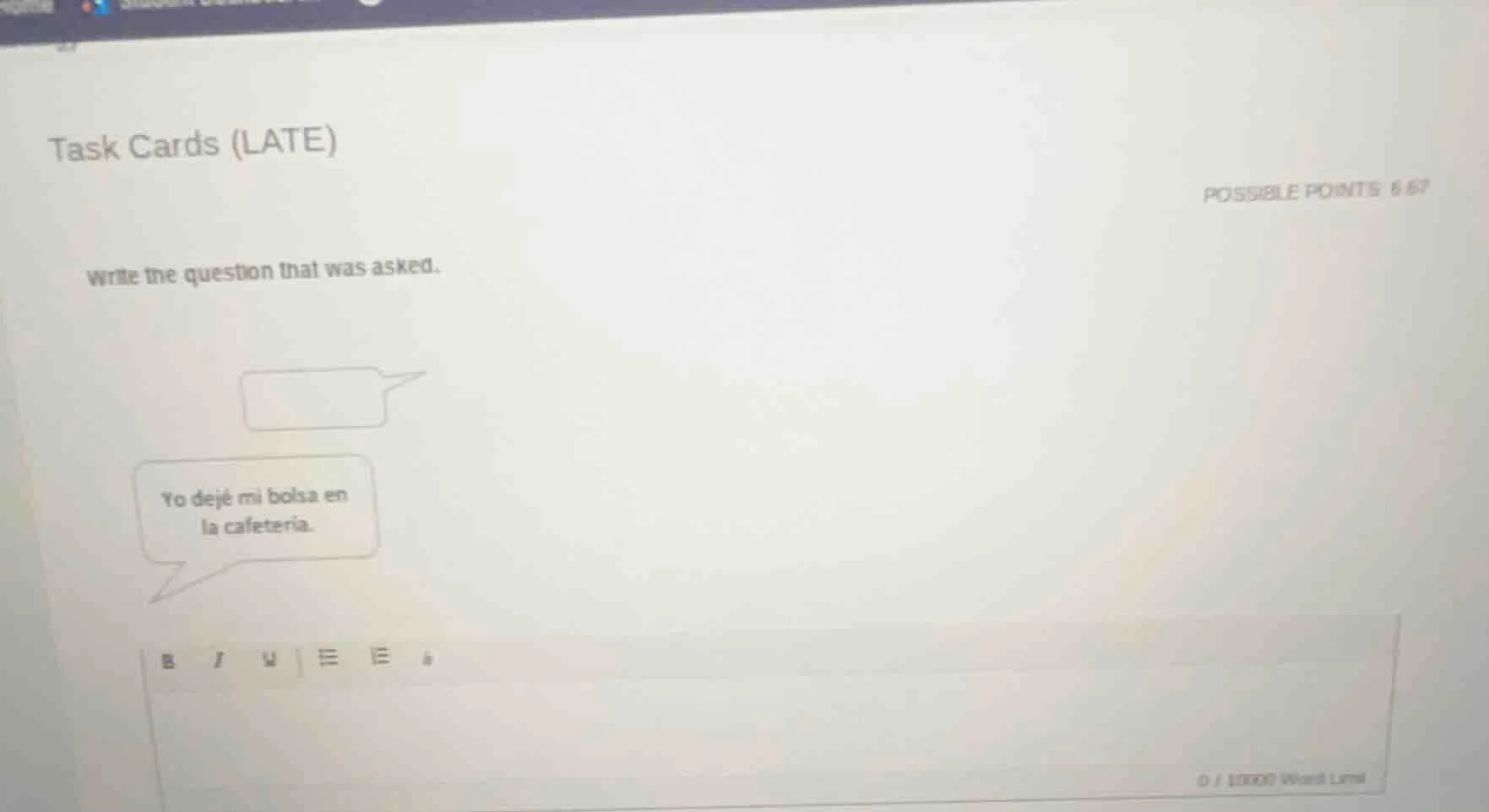 task cards (late) possible points: 6.67 write the question that was ask…