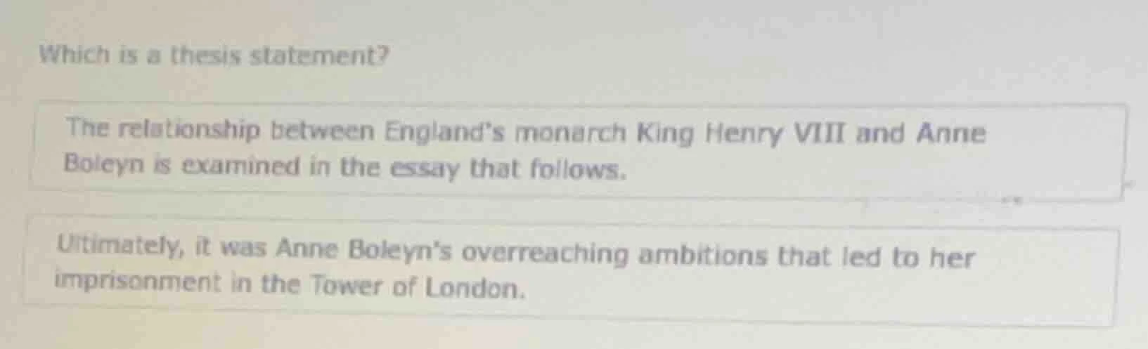 which is a thesis statement? the relationship between englands monarch …