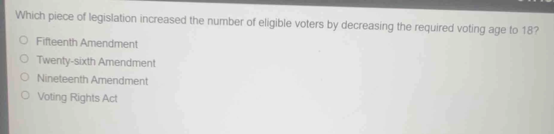 which piece of legislation increased the number of eligible voters by d…