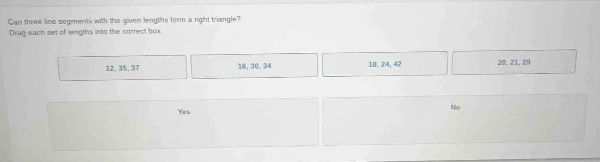 can three line segments with the given lengths form a right triangle? d…