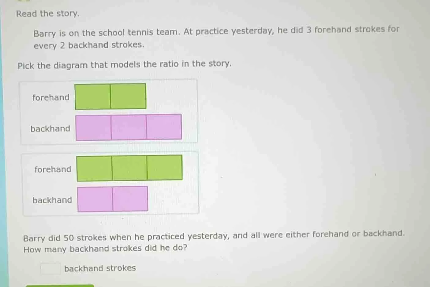 read the story. barry is on the school tennis team. at practice yesterd…