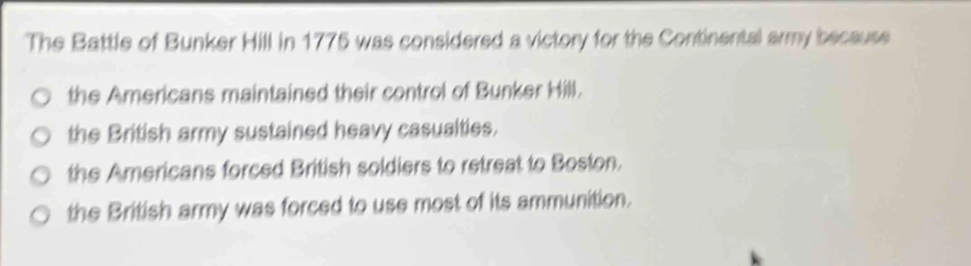 the battle of bunker hill in 1775 was considered a victory for the cont…